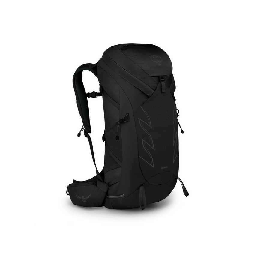 Osprey Talon 44 Backpack Outdoor Action Stealth Black - Front Angled
