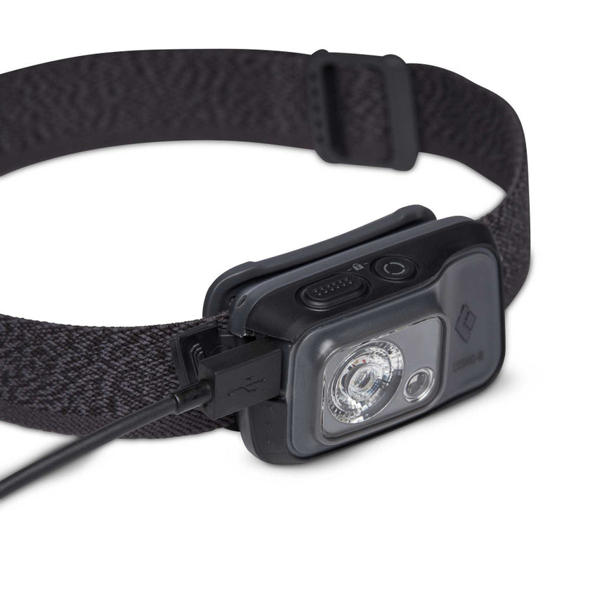 Black Diamond Cosmo 350-R Headlamp Outdoor Action Graphite-  Rechargeable