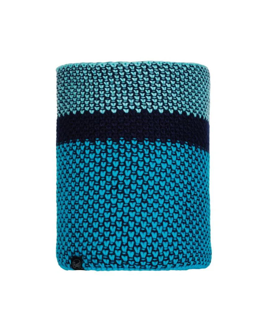 Buff Neckwarmer Knitted Outdoor Action Tilda Curacao Blue- Front