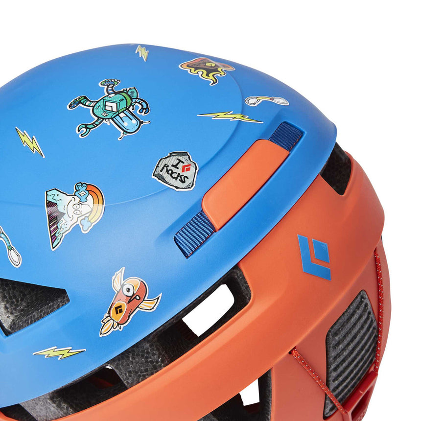 Black Diamond Capitan Kid's Helmet Ultra Blue-Persimmon - With stickers