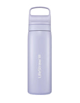 Lifestraw Go Series Stainless Steel Water Filter Bottle 18oz Outdoor Action Provence Purple- Front