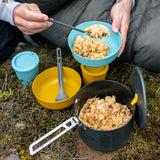 Sea to Summit Frontier Ultralight Cutlery Set- Long Handle Spoon & Spork Outdoor Action- in use