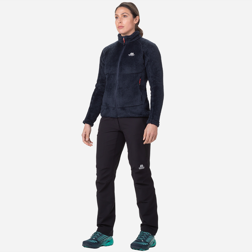 Mountain Equipment Hispar Women's Jacket Outdoor Action Cosmos - Full Fit on Model