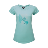 Mountain Equipment Leaf Women's Tee Outdoor Action Aqua - Front