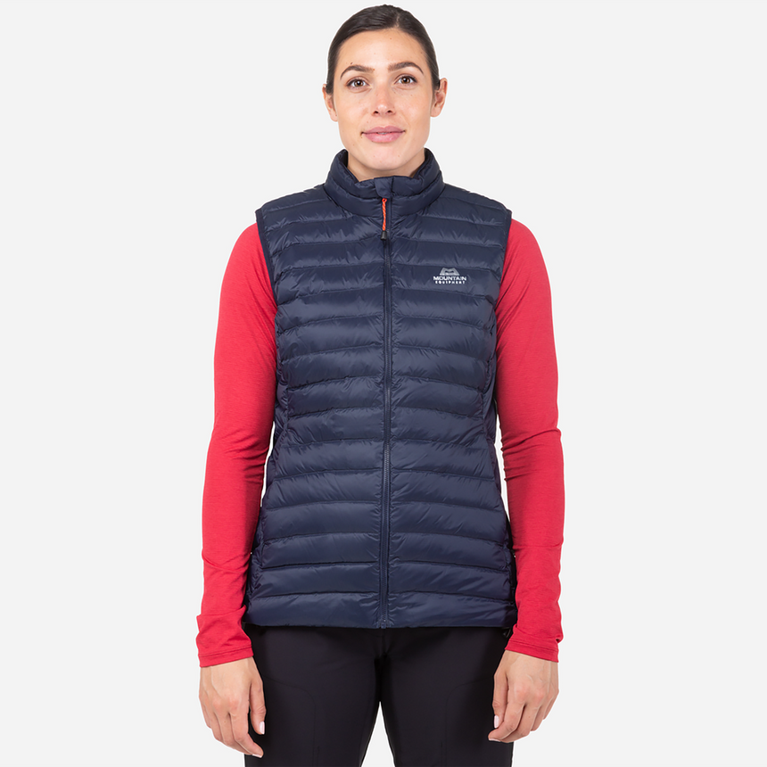 Mountain Equipment Frostline Women's Vest Outdoor Action Cosmos/Cosmos - Back Fit on Model