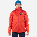 Mountain Equipment Alpamayo Women's Jacket Outdoor Action Magma - Front View Hood Lowered