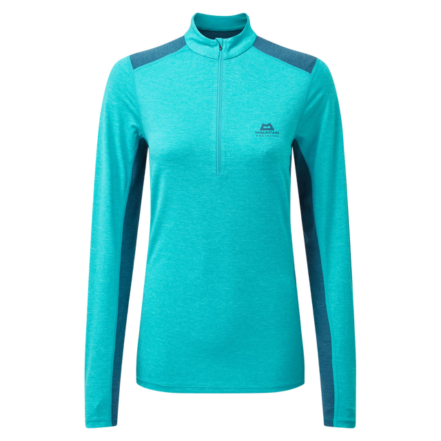 Mountain Equipment Nava LS Women's Zip T Outdoor Action Topaz/Majolica - Front