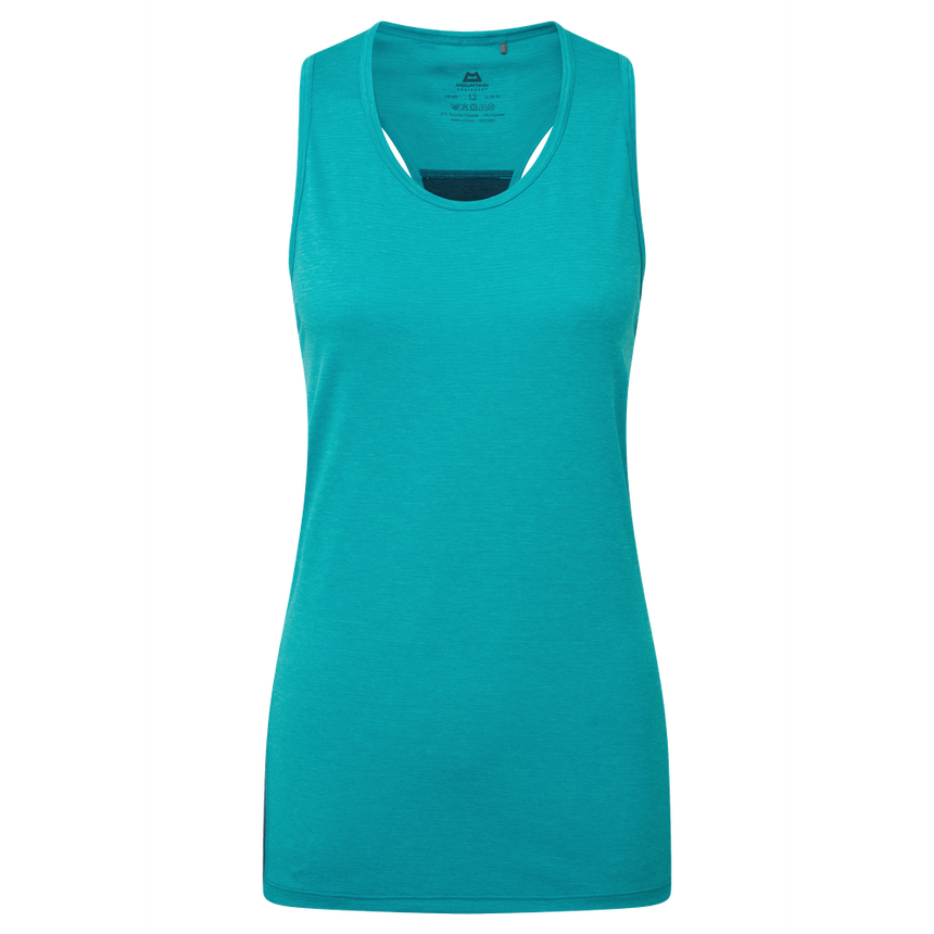 Mountain Equipment Nava Women's Tank Outdoor Action Topaz/Majolica - Front