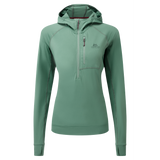 Mountain Equipment Aiguille Hooded Women's Top Outdoor Action Sage - Front