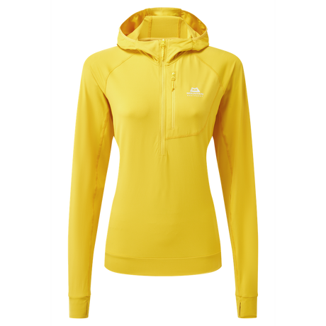 Mountain Equipment Aiguille Hooded Women's Top Outdoor Action Lemon - Front