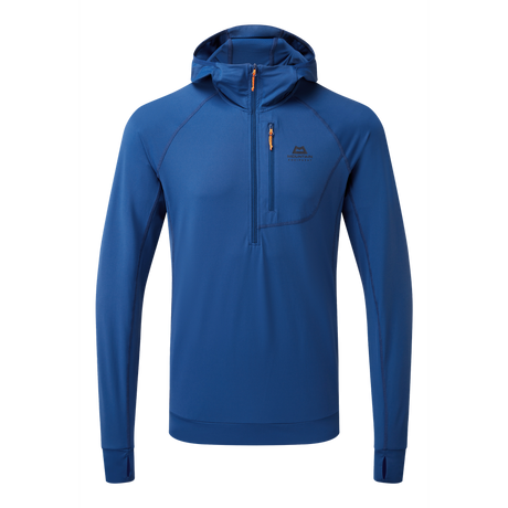 Mountain Equipment Aiguille Hooded Men's Top Outdoor Action Admiral Blue - Front