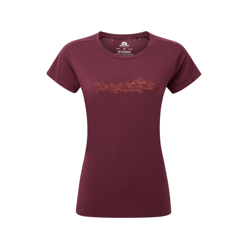 Mountain Equipment Headpoint Skyline Women's Tee Outdoor Action Raisin - Front