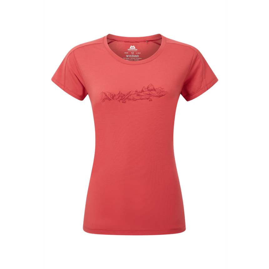 Mountain Equipment Headpoint Skyline Women's Tee Outdoor Action Rosewood - Front