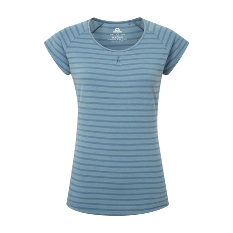 Mountain Equipment Equinox Women's Tee Outdoor Action Bluefin Stripe - Front