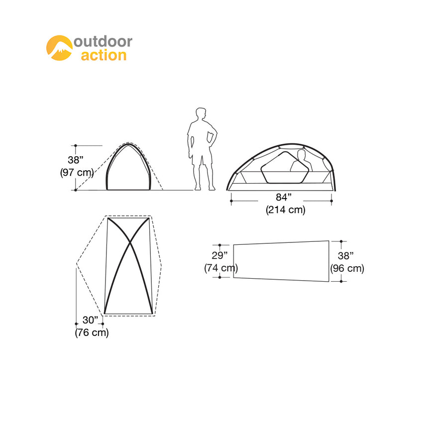 Marmot Tungsten 1P Tent floor plan drawing