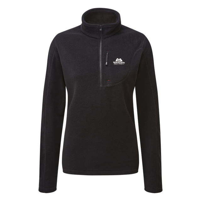 Mountain Equipment Micro Women's Zip-T Outdoor Action Black - Front