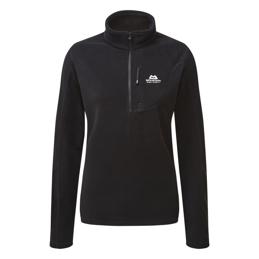 Mountain Equipment Micro Women's Zip-T Outdoor Action Black - Front