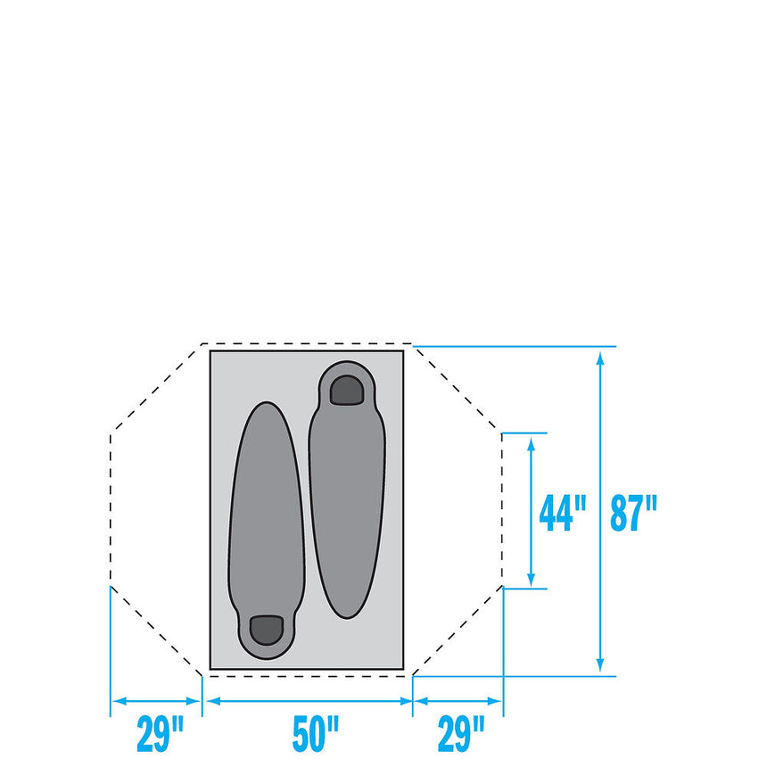 The North Face Stormbreak 2 Tent dimensions