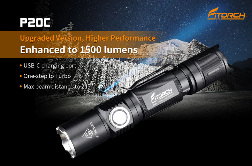 Fitorch P20C 1500 Lumen Rechargeable Torch