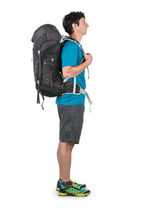 Osprey Talon 44 Backpack Outdoor Action Stealth Black - Side Fit on Model
