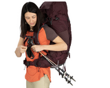 Osprey Kyte 68 Women's Backpack Outdoor Action Elderberry Purple - Trekking pole attachment
