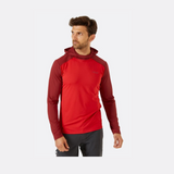 Rab Men's Force Hoody Outdoor Action Ascent Red/Oxblood Red- front fit on a model