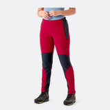 Rab Women's Torque Pants Outdoor Action Crimson - Front Fit on Model