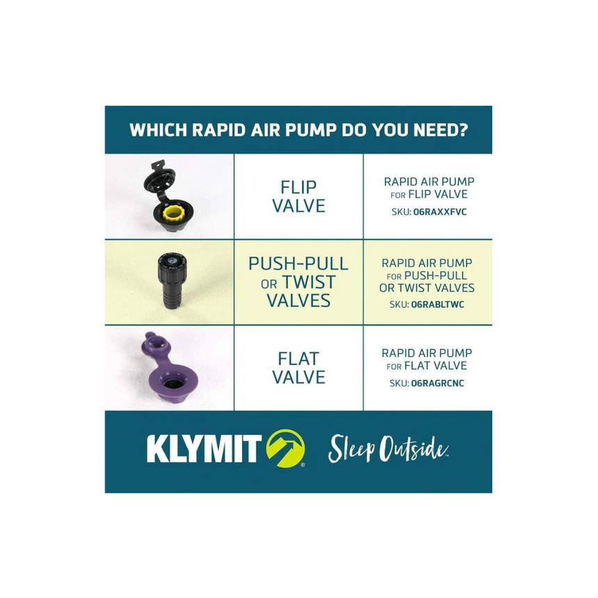 KlymitKlymit Rapid Air Pump for Flip ValveOutdoor Action