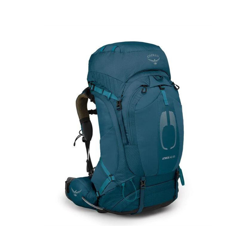 Osprey Atmos AG 65 Backpack Outdoor Action Venturi Blue - Front Angled