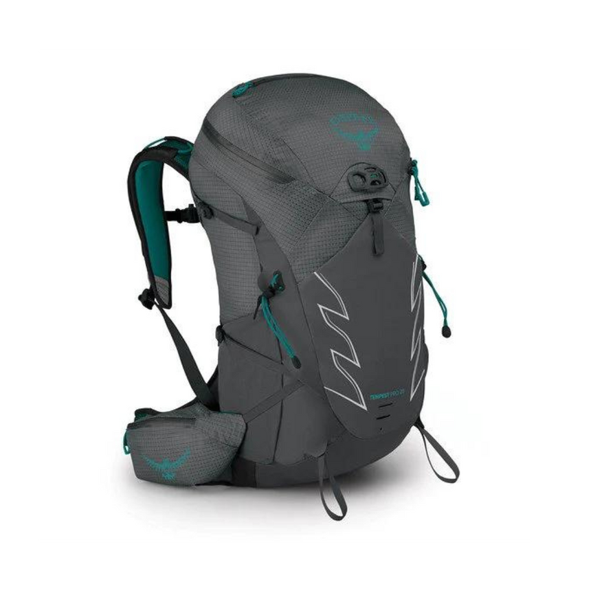 Osprey Tempest Pro 28 Backpack Outdoor Action Titanium - Front Angled