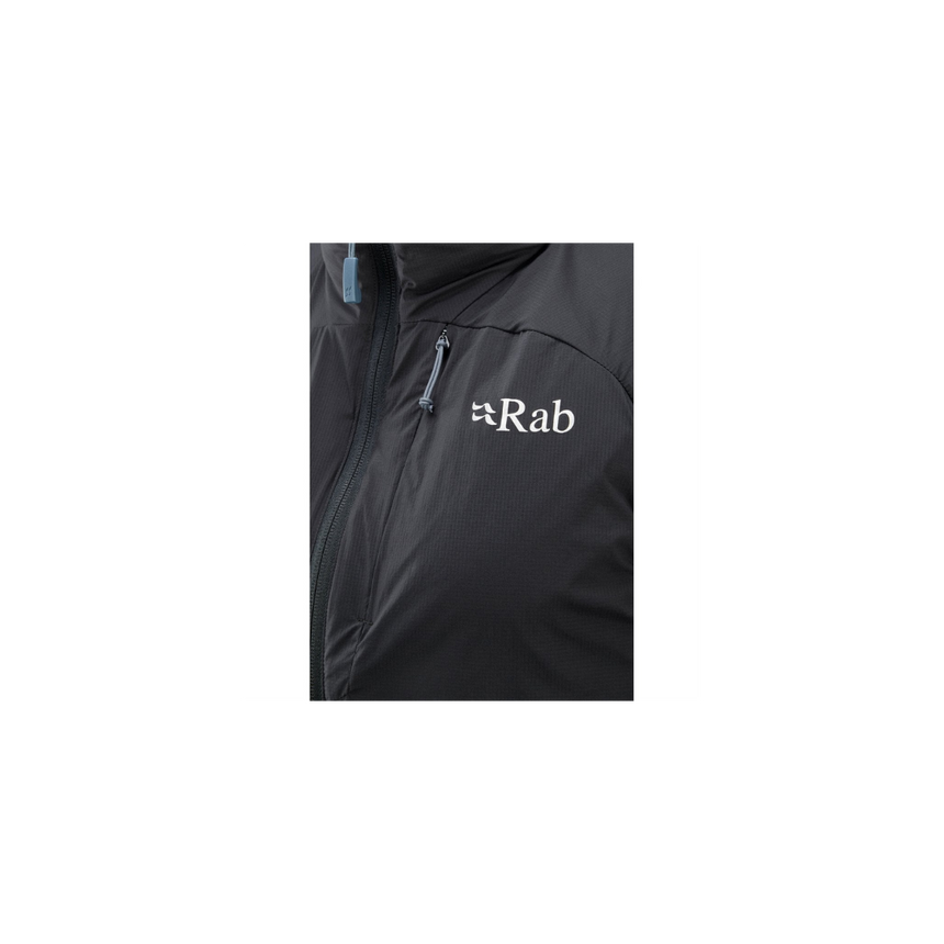 Rab Women's Xenair Insulated Vest Outdoor Action Ebony - Chest logo