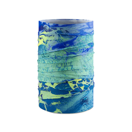 Buff CoolNet UV® Bug Slinger™ Neckwear Outdoor Action Realtree Wav3 Blue Yellow- Product Overview