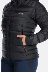 Rab Women's Electron Pro Down Jacket Outdoor Action Beluga - Front Side Pockets