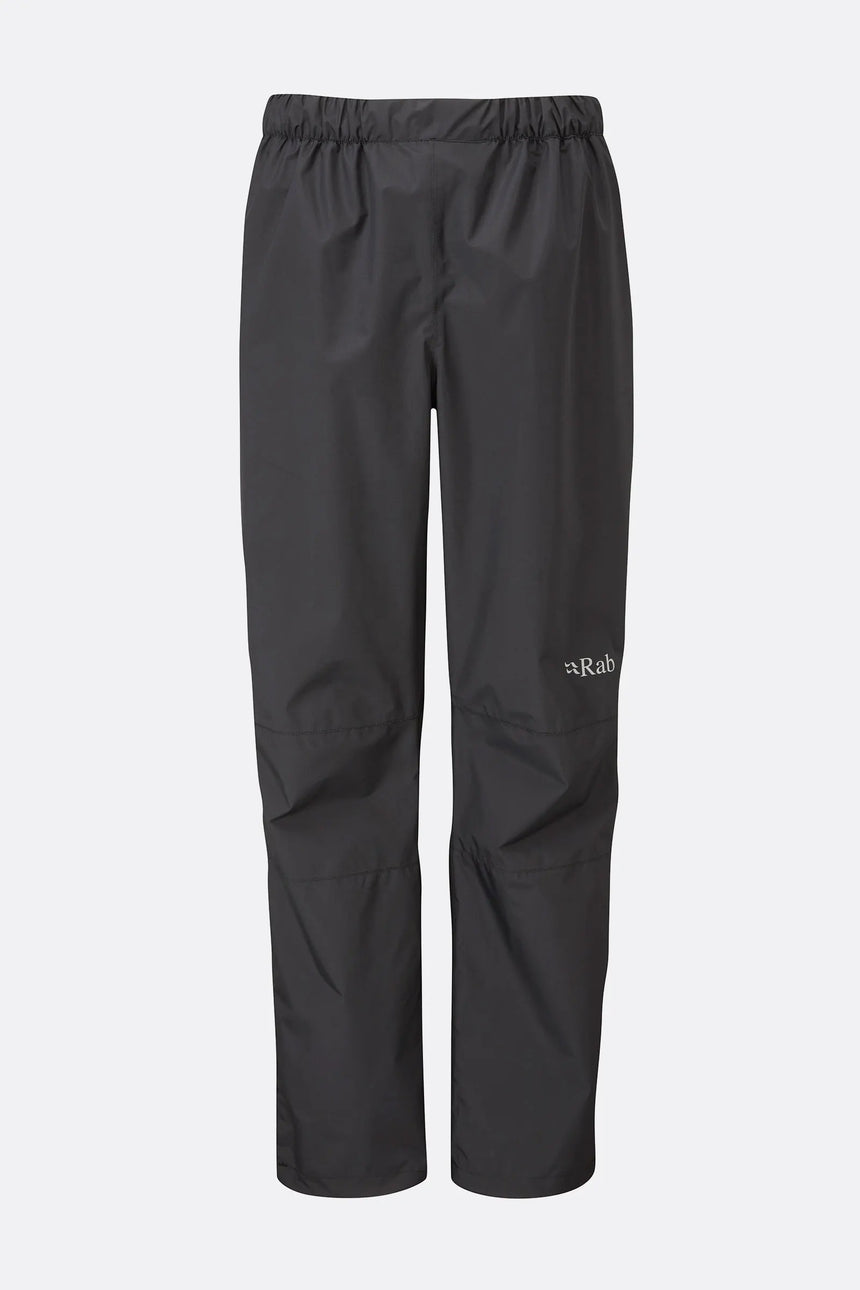 Rab Women's Downpour Eco Full Zip Pants Outdoor Action Black - Front