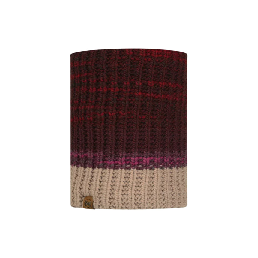 Buff Neckwarmer Knitted Outdoor Action Alina Maroon- Front