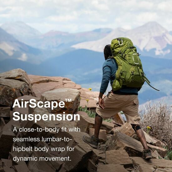 Osprey Aether 65 Backpack Garlic Mustard - AirScape™ Suspension