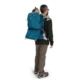 Osprey Poco™ SLT Child Carrier Outdoor Action Deep Peyto - Back showcase on Male Model