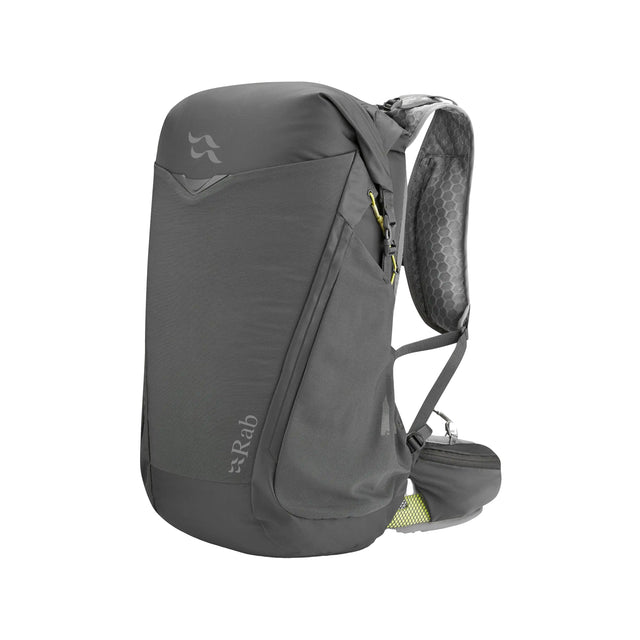 Rab Aeon Ultra 28L Lightweight Pack Outdoor Action Anthracite- Side Angled