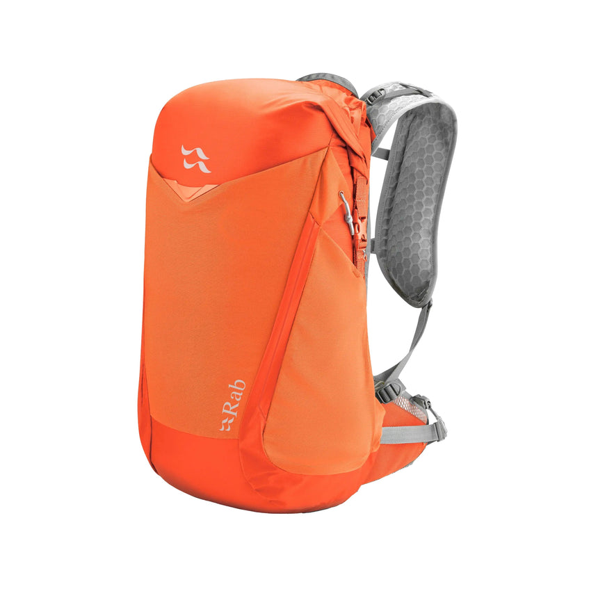 Rab Aeon Ultra 20L Lightweight Pack Outdoor Action Firecracker- Side Angled