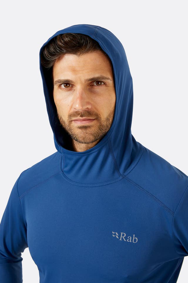 Rab Men's Force Hoody Outdoor Action Nightfall Blue- hood