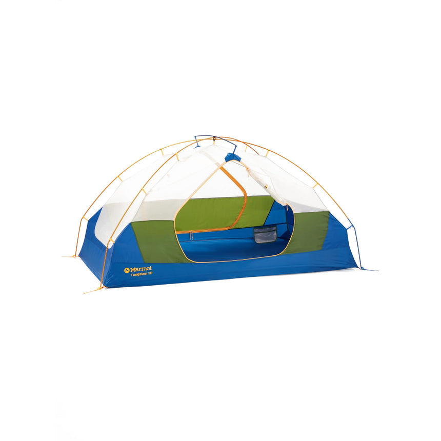 Marmot Tungsten 3P Tent front  with no fly Foliage/Dark Azure 